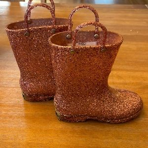 Little Girls size 9 Sparkle Rain Boots